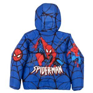 Marvel Winter Boys Coat Puffer Jacket Spider-Man,  Graphic Print Size 8, Blue